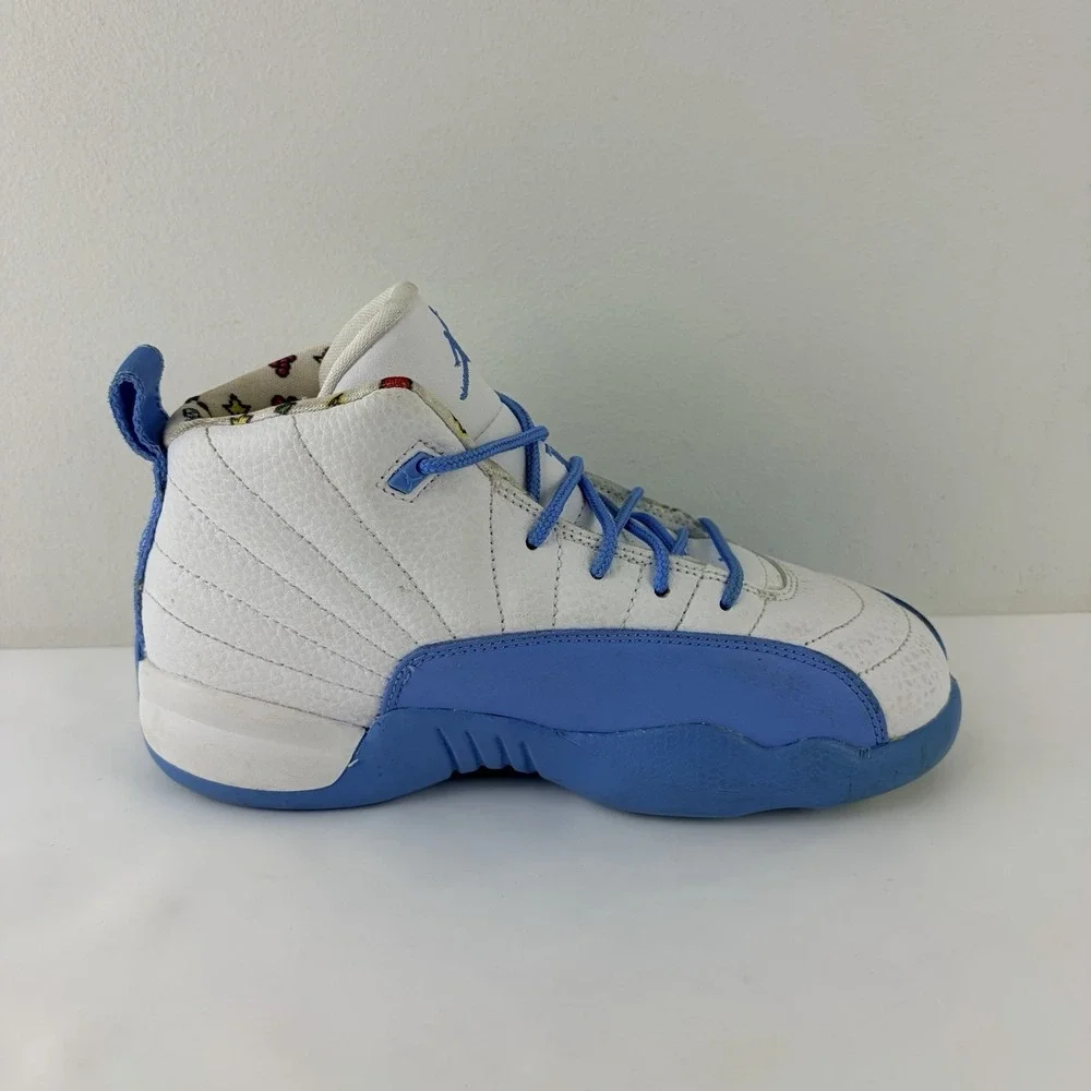 Youth Air Jordan 12 Retro GS Emoji White Blue Size 3Y Sneakers